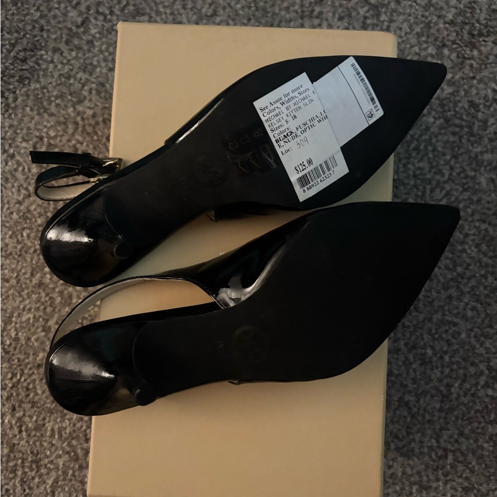 Michael Kors Black Patent Slingback Heels - Picture 8 of 8